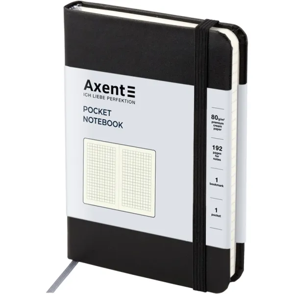 Книга записная Partner, 95х140, 96 л, клетка, черная Axent (8301-01-a) - Фото 1