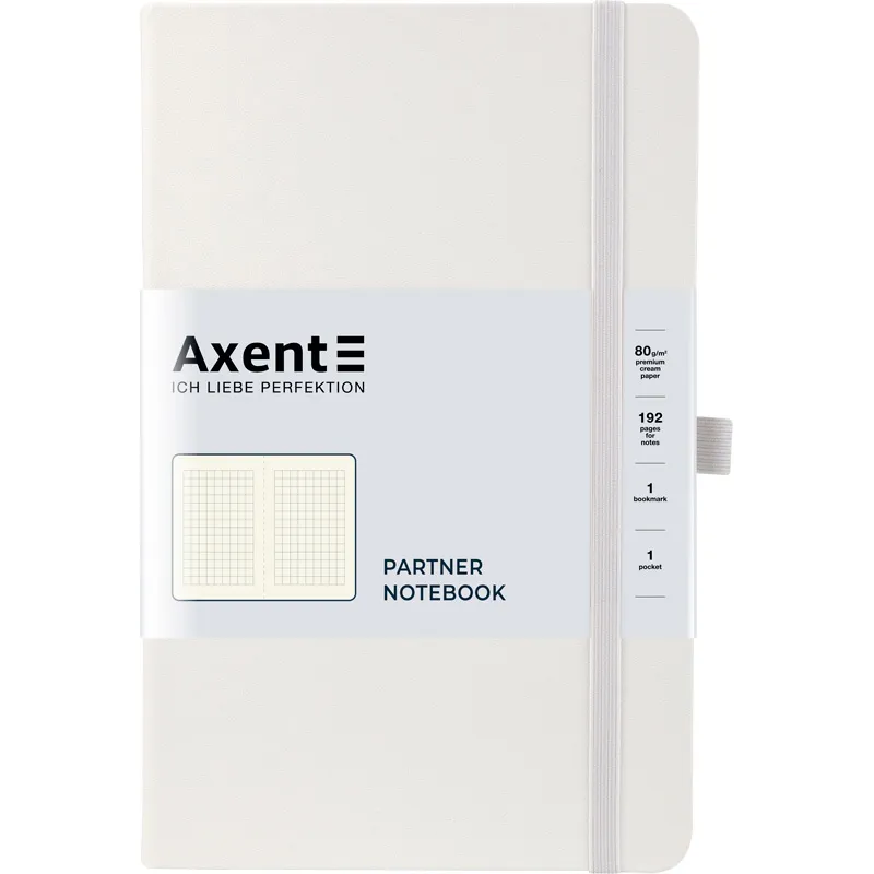 Книга записна Partner, 125х195, 96 арк, клітинка, біла Axent (8201-21-a) Книга записна Partner, 125х195, 96 арк, клітинка, біла Axent (8201-21-a)