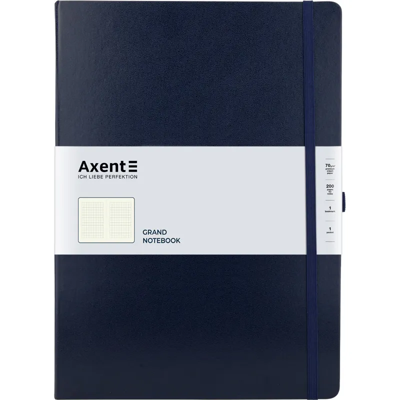 Книга записна Partner Grand, 210х295, 100 л, клетка, синяя Axent (8203-02-a) - Фото 1