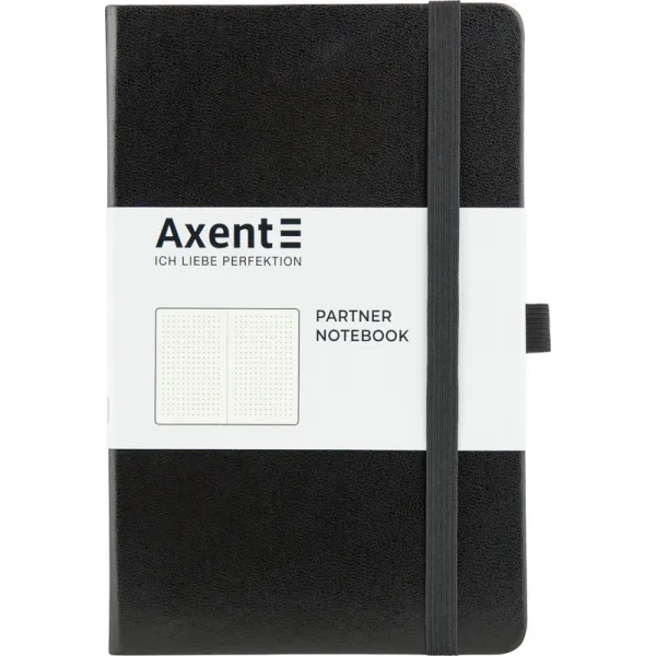 Книга записна Partner, 125х195, 96 арк, крапка, чорна Axent (8306-01-a) - Фото 1