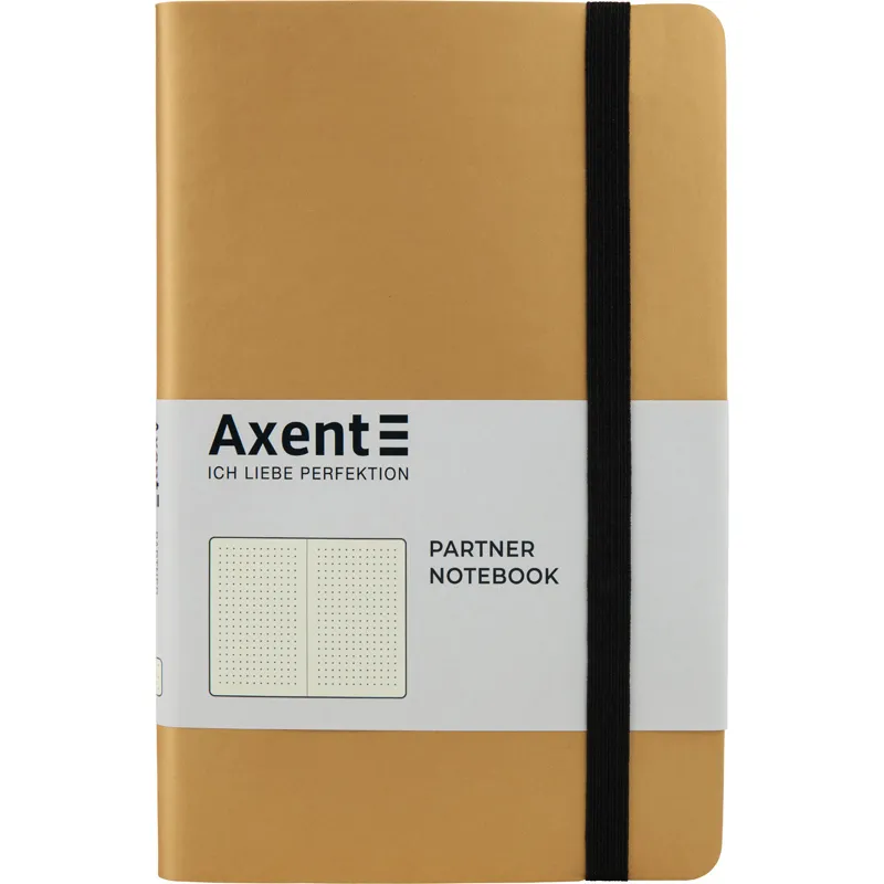 Книга записная Partner Soft, 125х195, 96 л, точка, золотистая Axent (8312-35-a) - Фото 2