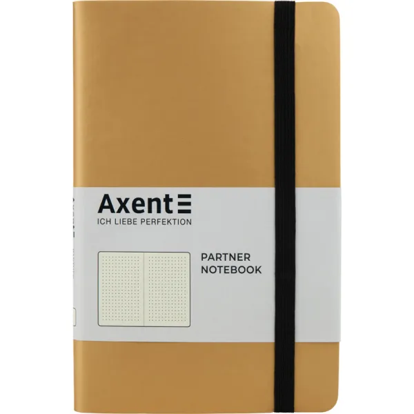 Книга записна Partner Soft, 125х195, 96 арк, крапка, золотиста Axent (8312-35-a) - Фото 2