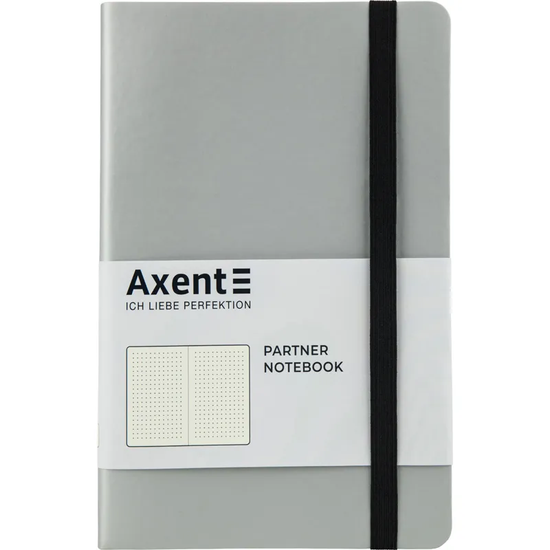 Книга записна Partner Soft, 125х195, 96 арк, крапка, срібляста Axent (8312-34-a) Книга записна Partner Soft, 125х195, 96 арк, крапка, срібляста Axent (8312-34-a)