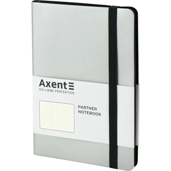 Книга записна Partner Soft, 125х195, 96 арк, крапка, срібляста Axent (8312-34-a) - Фото 1