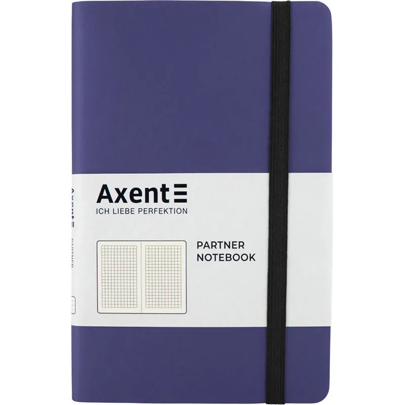 Книга записна Partner Soft, 125х195, 96 арк, клітинка, темно-синя Axent (8206-38-a) - Фото 3