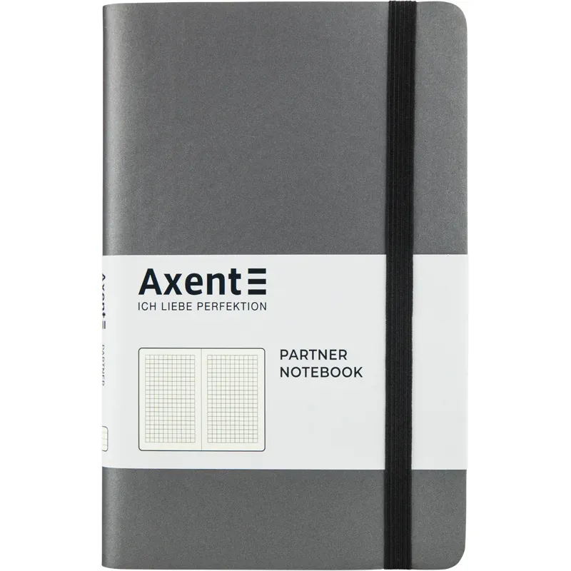 Книга записная Partner Soft, 125х195, 96 л, клетка, серая Axent (8206-15-a) - Фото 3