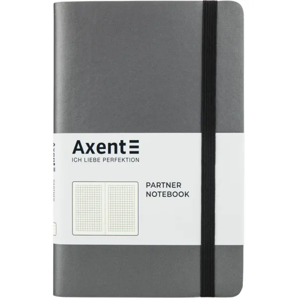 Книга записная Partner Soft, 125х195, 96 л, клетка, серая Axent (8206-15-a) - Фото 4