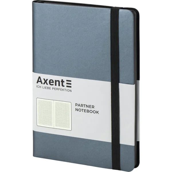 Книга записная Partner Soft, 125х195, 96 л, клетка, серебристо-синяя Axent (8206-14-a) - Фото 1