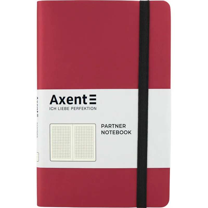 Книга записна Partner Soft, 125х195, 96 арк, клітинка, червона Axent (8206-05-a) - Фото 1