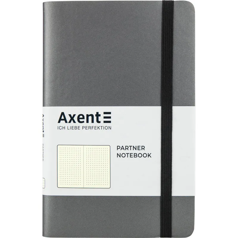 Книга записна Partner Soft, 125х195, 96 арк, крапка, сіра Axent (8310-15-a) - Фото 2