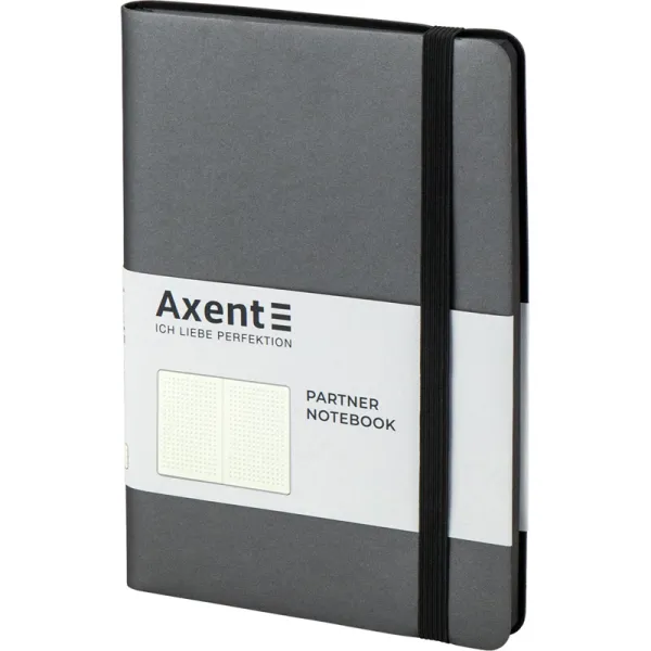 Книга записна Partner Soft, 125х195, 96 арк, крапка, сіра Axent (8310-15-a) - Фото 1