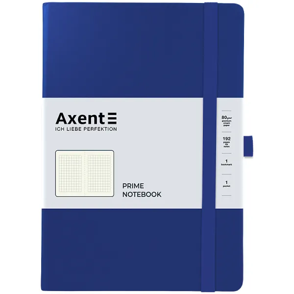 Книга записна Partner Prime, 145х210, 96 арк, клітинка, синя Axent (8305-38-a) - Фото 1