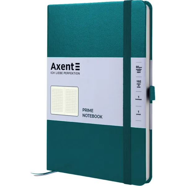 Книга записна Partner Prime, 145х210, 96 арк, клітинка, малахіт Axent (8305-31-a) - Фото 1