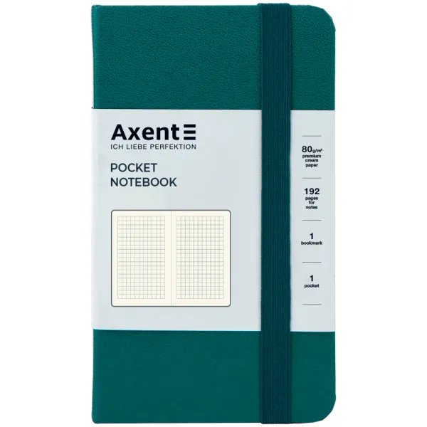 Книга записна Partner, 95х140, 96 арк, клітинка, малахітова Axent (8301-31-a) - Фото 1