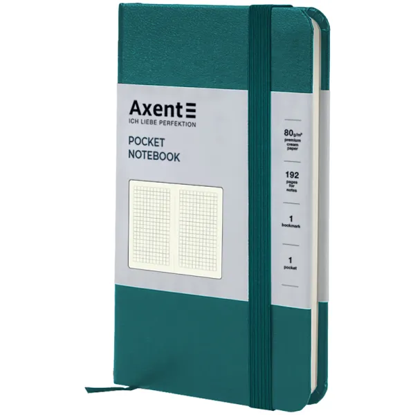 Книга записна Partner, 95х140, 96 арк, клітинка, малахітова Axent (8301-31-a) - Фото 1