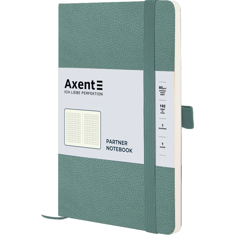 Книга записна Partner Soft Skin, 125х195, 96 арк, клітинка, лазурна Axent (8616-48-a) - Фото 1