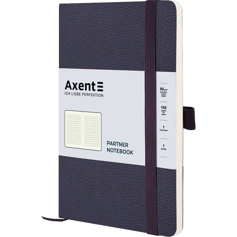Книга записна Partner Soft Skin, 125х195, 96 л, клетка, синяя Axent (8616-02-a) - Фото 1