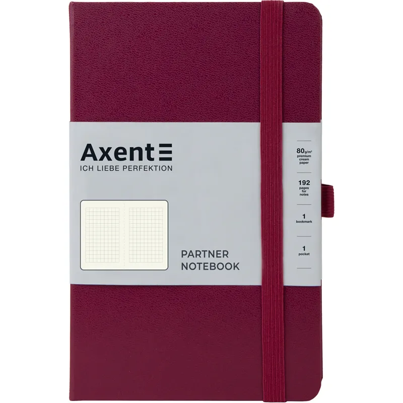 Книга записна Partner, 125х195, 96 арк, клітинка, винна Axent (8201-46-a) Книга записна Partner, 125х195, 96 арк, клітинка, винна Axent (8201-46-a)