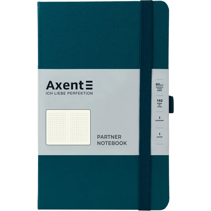 Книга записная Partner, 125х195, 96 л, клетка, малахит Axent (8201-31-a) - Фото 1