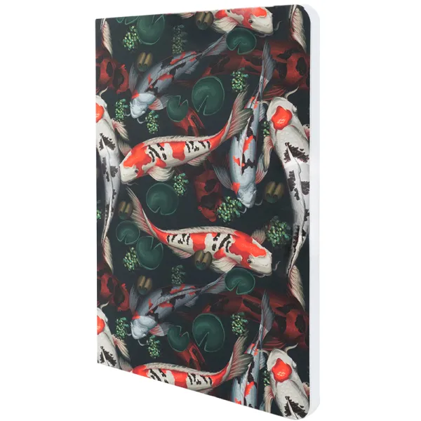 Книга записна Fish A5, 80  арк. клітинка, червоно-зелена Axent (8700-1-a) - Фото 1