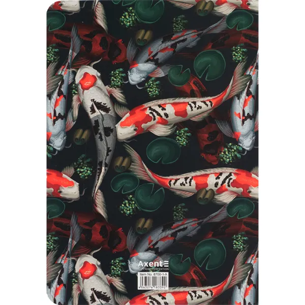 Книга записна Fish A5, 80  арк. клітинка, червоно-зелена Axent (8700-1-a) - Фото 4