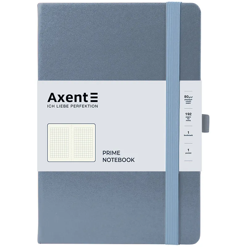 Книга записна Partner Prime, 145х210, 96 арк, клітинка, сіра Axent (8305-62-a) - Фото 1