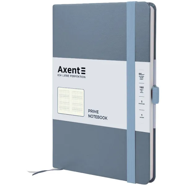 Книга записна Partner Prime, 145х210, 96 арк, клітинка, сіра Axent (8305-62-a) - Фото 1
