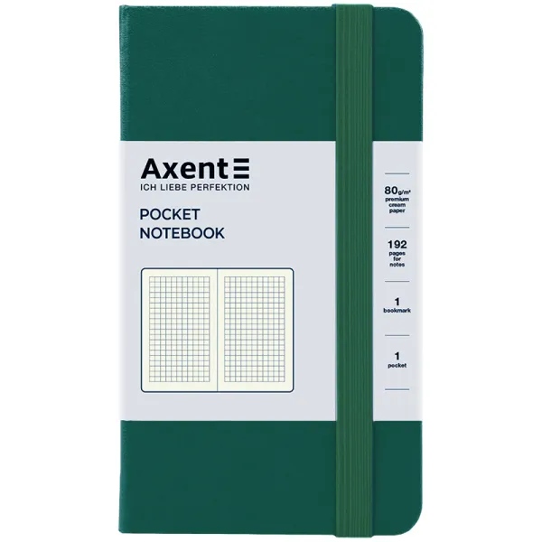 Книга записна Partner, 95х140, 96 арк, клітинка, зелений ліс Axent (8301-61-a) - Фото 5