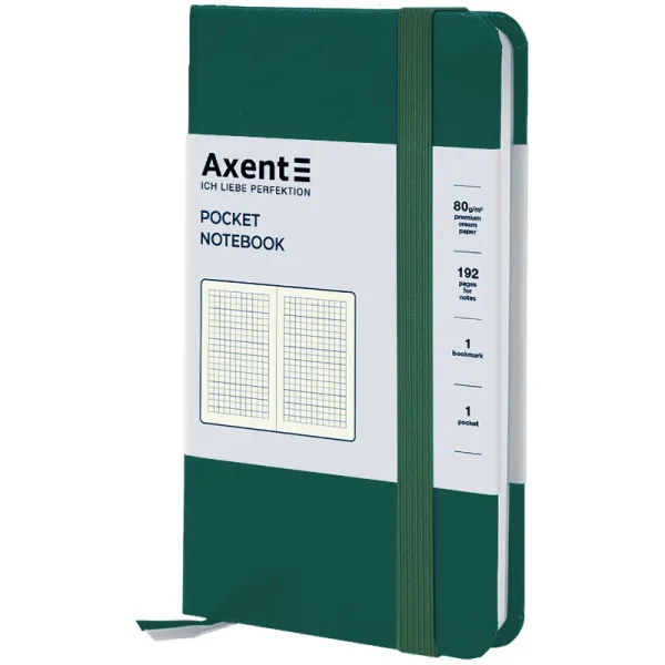 Книга записна Partner, 95х140, 96 арк, клітинка, зелений ліс Axent (8301-61-a) - Фото 1