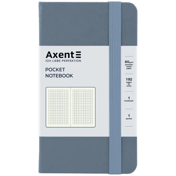Книга записна Partner, 95х140, 96 арк, клітинка, сіра Axent (8301-62-a) - Фото 2