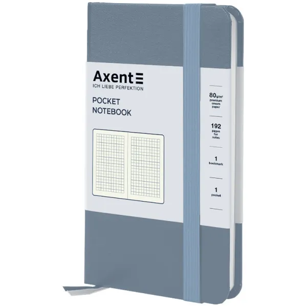 Книга записна Partner, 95х140, 96 арк, клітинка, сіра Axent (8301-62-a) - Фото 1