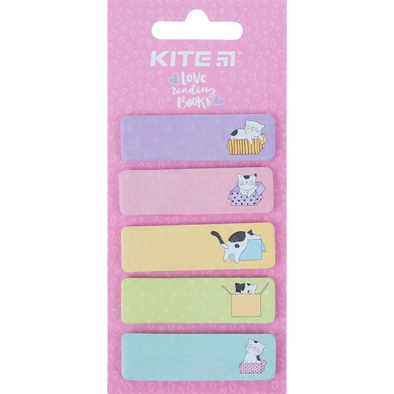 Закладки бумажные с рисунком 5х15х50 мм, 100 шт, прямоуголные Cats Kite (k23-480-1) Закладки бумажные с рисунком 5х15х50 мм, 100 шт, прямоуголные Cats Kite (k23-480-1)