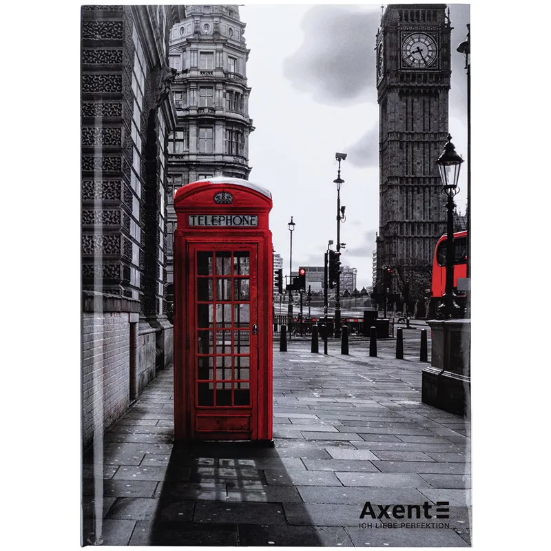 Книга записна тверда обкладинка А5, 96 арк, клітинка, R&B Telephone Axent (8457-5-a) - Фото 1