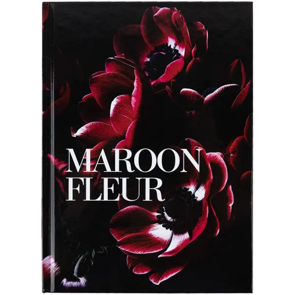 Книга записна тверда обкладинка А5, 96 арк, клітинка, Maroon fleur Axent (8459-1-a) - Фото 5