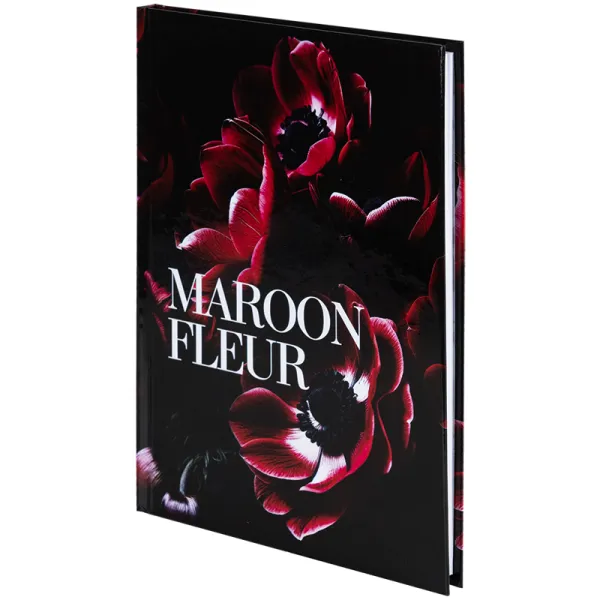 Книга записна тверда обкладинка А5, 96 арк, клітинка, Maroon fleur Axent (8459-1-a) - Фото 1