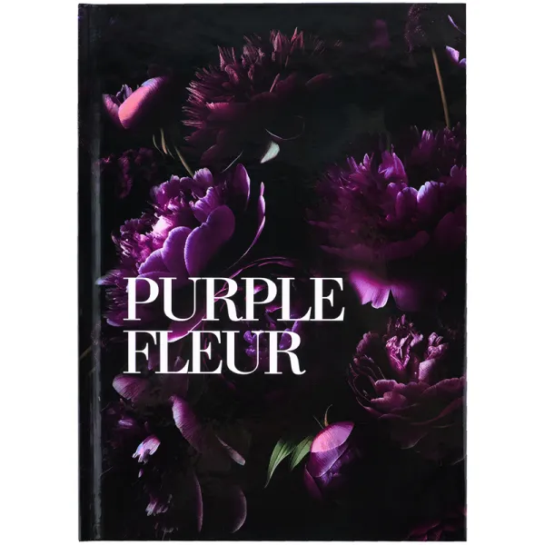 Книга записна тверда обкладинка А5, 96 арк, клітинка, Purple fleur Axent (8459-2-a) - Фото 1