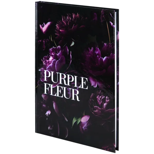 Книга записна тверда обкладинка А5, 96 арк, клітинка, Purple fleur Axent (8459-2-a) - Фото 1