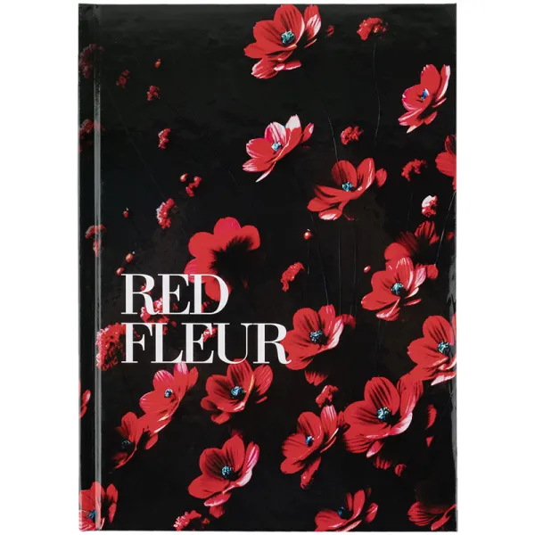 Книга записна тверда обкладинка А5, 96 арк, клітинка, Red fleur Axent (8459-3-a) - Фото 2