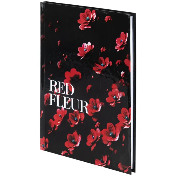 Книга записна тверда обкладинка А5, 96 арк, клітинка, Red fleur Axent (8459-3-a) - Фото 1