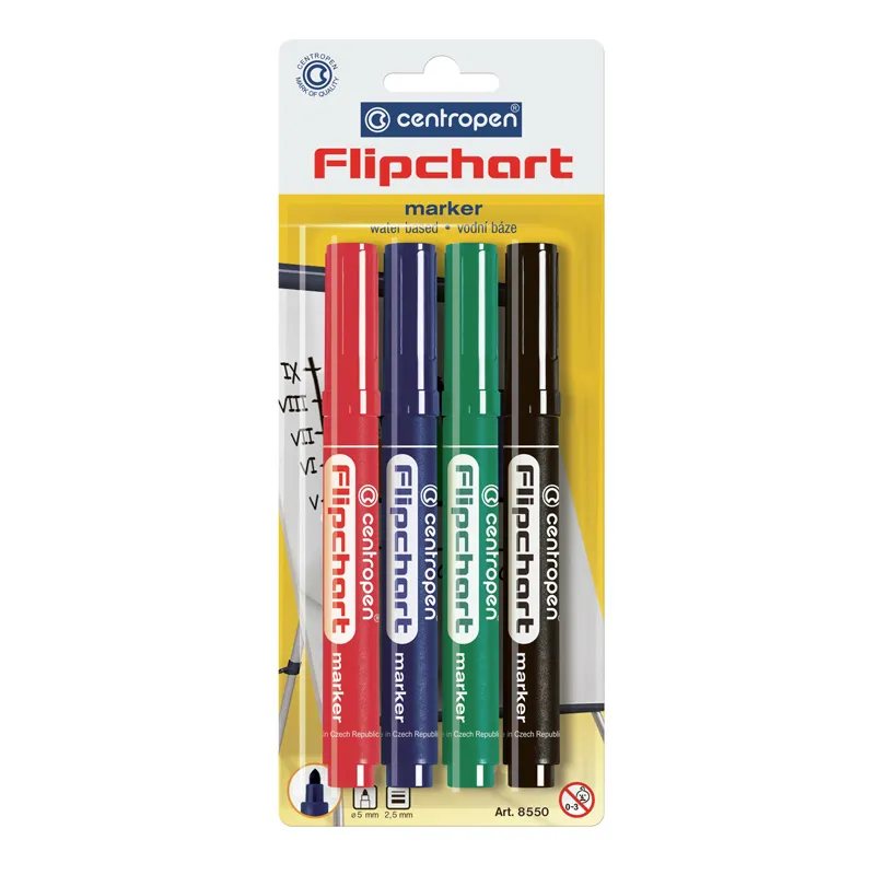 Маркер Flipchart 8550/04, набір 4 шт, блістер Centropen (8550/4/bl) Маркер Flipchart 8550/04, набір 4 шт, блістер Centropen (8550/4/bl)