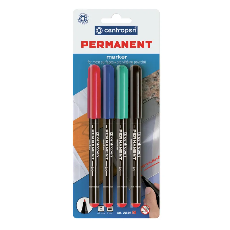 Маркер Permanent 2846/04, набор 4 шт, блистер Centropen (2846/4/bl) Маркер Permanent 2846/04, набор 4 шт, блистер Centropen (2846/4/bl)