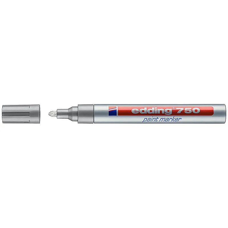 Маркер Paint e-750 2-4 мм круглый серебрянный Edding (e-750/54) - Фото 3
