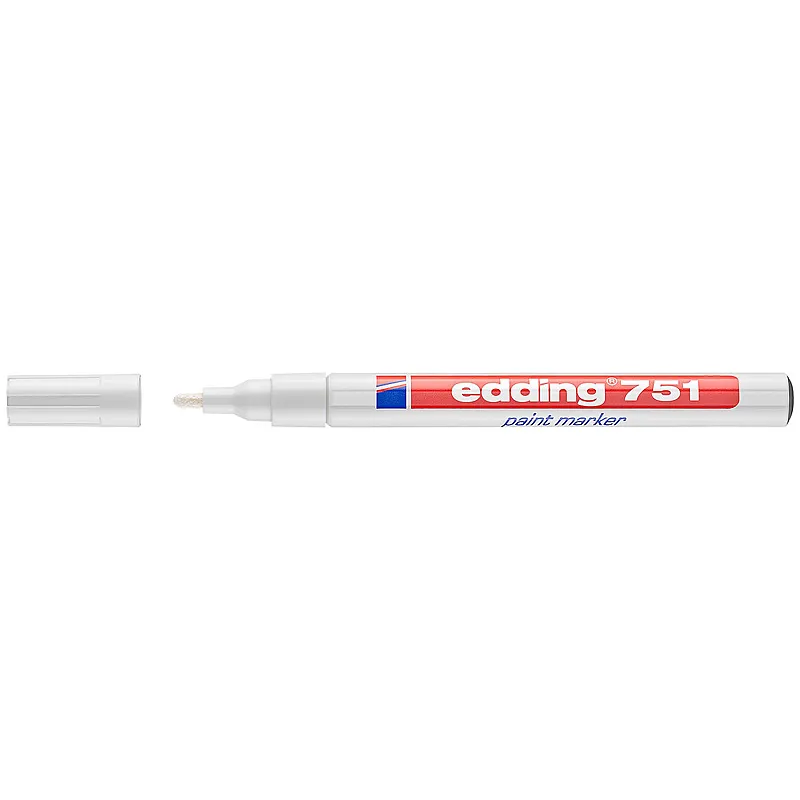 Маркер Paint e-751 1-2 мм круглый белый Edding (e-751/49) Маркер Paint e-751 1-2 мм круглый белый Edding (e-751/49)