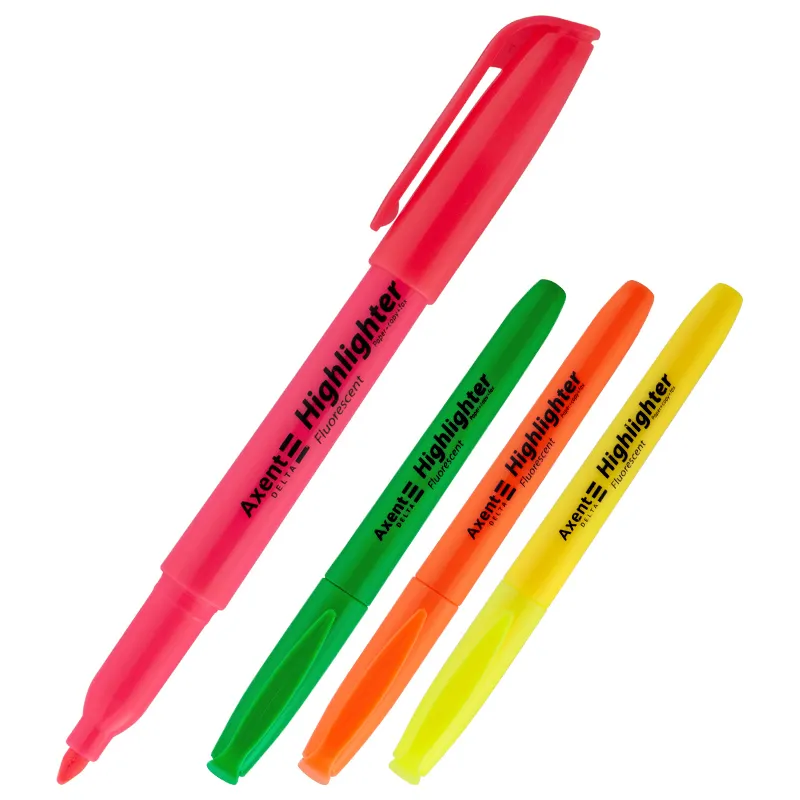 Маркер текстовый Highlighter D2503, 2-4 мм клинообразный, набор из 4-х цветов Axent (d2503-40) Маркер текстовый Highlighter D2503, 2-4 мм клинообразный, набор из 4-х цветов Axent (d2503-40)