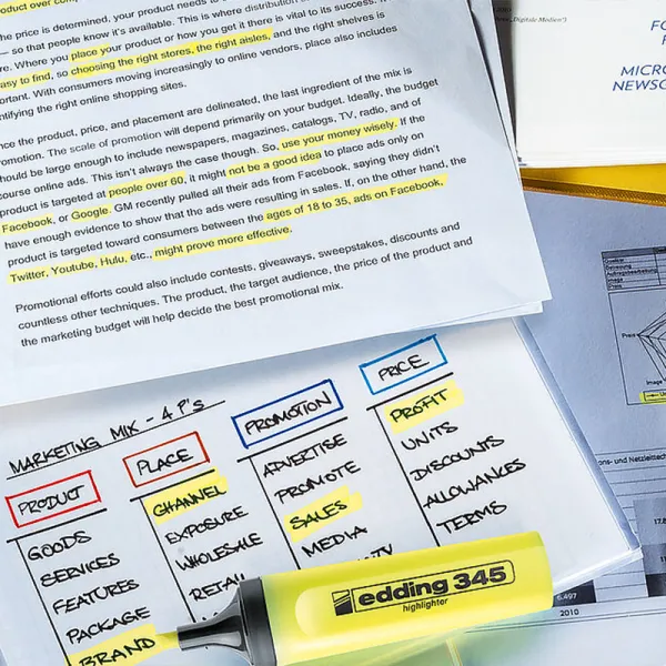 Маркер текстовий, Highlighter e-345 набір 4 шт, блістер PVC Edding (e-345/4/se) - Фото 4