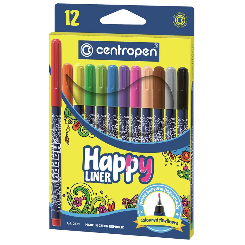 Ручка-лайнери 2521 HAPPY, 0,3 мм, набор 12 шт Centropen (2521) Ручка-лайнери 2521 HAPPY, 0,3 мм, набор 12 шт Centropen (2521)