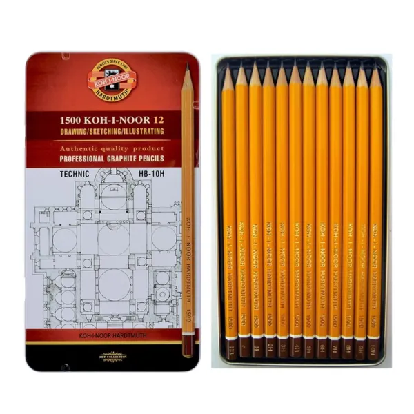 Олівці графітні 1500 Technic, НВ-10Н, 12 шт Koh-i-noor (1502.i)