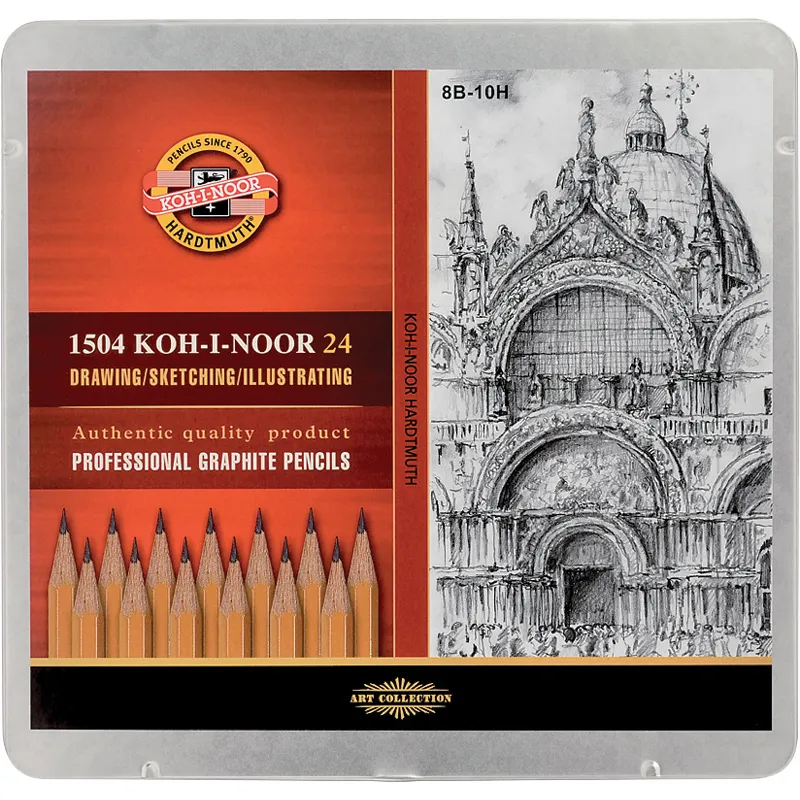 Олівці графітні 1500 8В-10Н, 24 шт Koh-i-noor (1504) - Фото 2