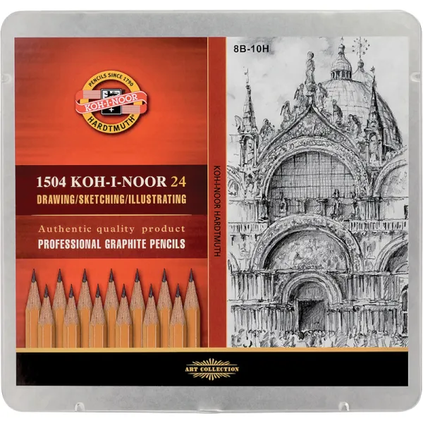 Олівці графітні 1500 8В-10Н, 24 шт Koh-i-noor (1504)