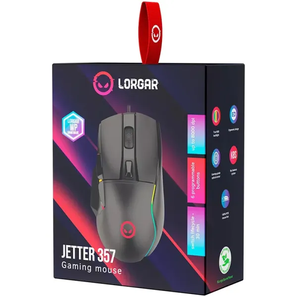 Миша USB Jetter 357, чорна Lorgar (LRG-GMS357) - Фото 3